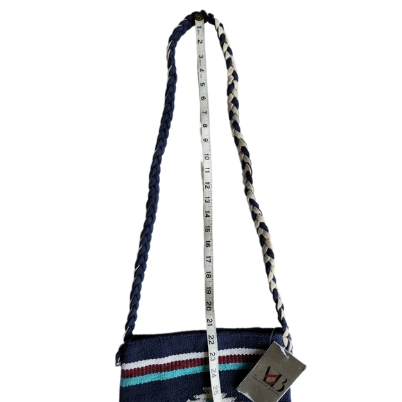America & Beyond Aztec Multi-color Crossbody Bag | Woven | Blue, Red, White NWT - Picture 10 of 11